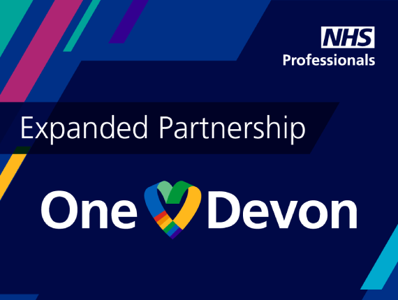 A graphic with the NHSP logo and the text Expanded Partnership One Devon