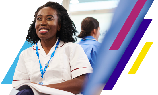 NHS Allied Health Professional standing in a hospital setting